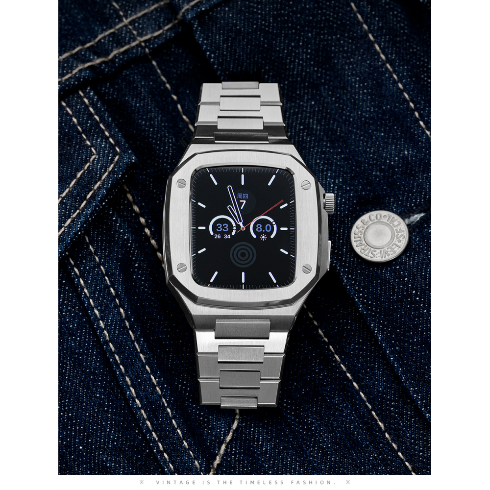 Luxury Metal Watch Case for Apple Watch Series 7 6 5 4 3 2 1 Stainless